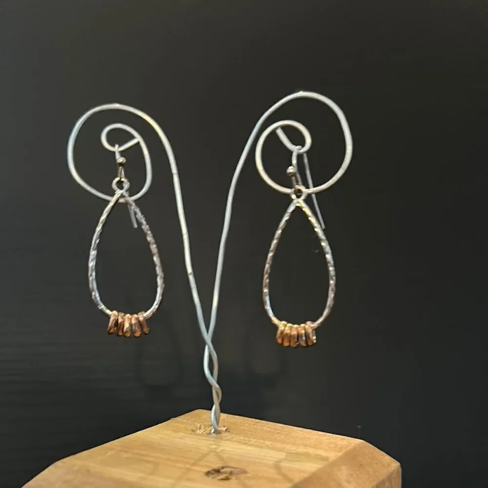 Modern Gold and Silver Two-Tone Earrings